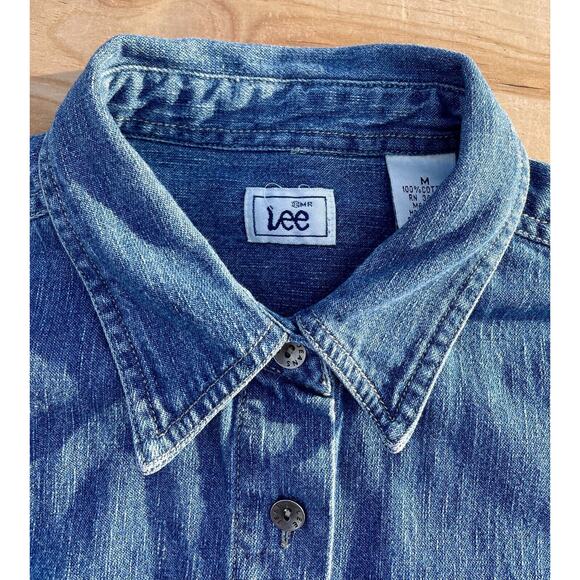 VTG Lee Denim Long Sleeve Shirt Jacket XL Regular‎ 44 Snaps USA Made - Picture 2 of 7